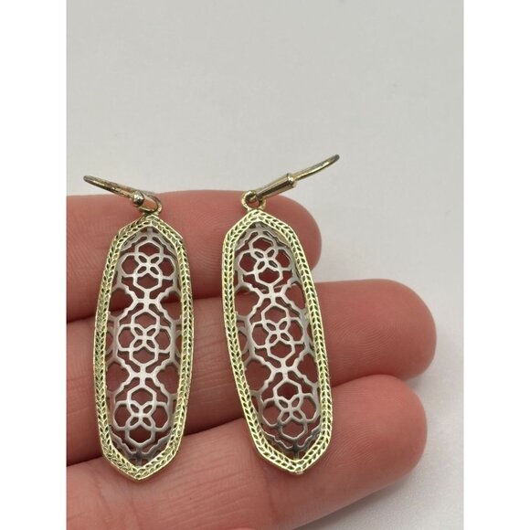 Kendra Scott Gold Filigree Drop Earrings - Picture 3 of 7